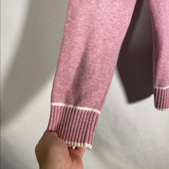 J. JILL WOMENS PINK WHITE TRIM SWEATER SMALL PETITE - Picture 3 of 5